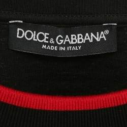 Pre Owned Dolce & Gabbana Black Graffiti Print Cotton Crew Neck T-Shirt M