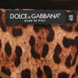 Dolce & Gabbana Multicolor/Brown Printed Cotton Crew Neck T-Shirt M