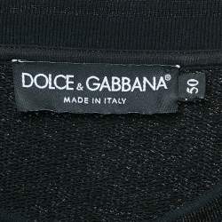 Dolce & Gabbana Black King Applique Cotton Sweatshirt L
