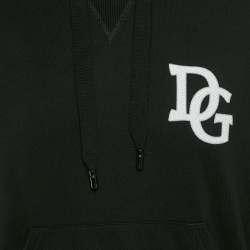 Pre Owned Dolce & Gabbana Black King Print Cotton Knit Hoodie XL