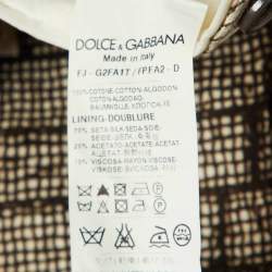 Dolce & Gabbana Cream Printed Cotton Button Front Blazer L