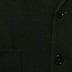 Dolce & Gabbana Black Textured Wool Single Breasted Blazer XS