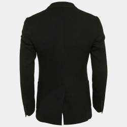 Dolce & Gabbana Black Textured Wool Single Breasted Blazer XS