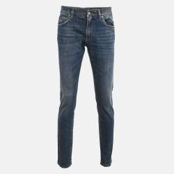 Pre Owned Dolce & Gabbana Blue Denim Slim Fit Jeans M Waist 34"