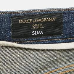 Pre Owned Dolce & Gabbana Blue Denim Slim Fit Jeans M Waist 34"