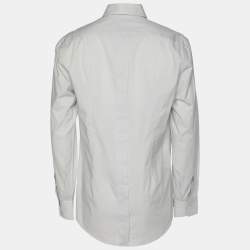 Dolce & Gabbana Light Grey Cotton Blend Button Front Shirt L
