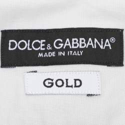 Dolce & Gabbana Light Grey Cotton Blend Button Front Shirt L