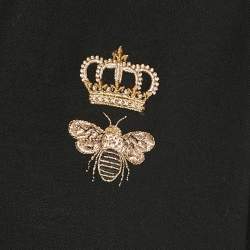 Pre Owned Dolce & Gabbana Black Bee Embroidered Pique Cotton Polo T-Shirt XL