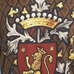 مملوكة مسبقًا تي شيرت دولشي أند غابانا جيرسي طباعة تاج أسود/بني مقاس كبير جدًا - إكس لارج