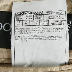 Dolce & Gabbana Beige Cotton Gabardine Blazer XL