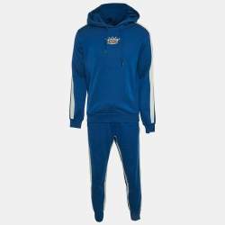 Dolce & Gabbana Blue Crown Embroidered Cotton Knit Tack Suit M
