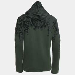 Dolce & Gabbana Green Flock Print Cotton Hooded Sweatshirt M