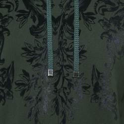 Dolce & Gabbana Green Flock Print Cotton Hooded Sweatshirt M