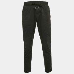 Dolce & Gabbana Black Cotton Drawstring Trousers L
