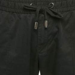 Dolce & Gabbana Black Cotton Drawstring Trousers L