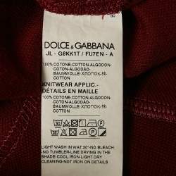 Dolce & Gabbana Burgundy Cotton Pique Polo T-Shirt L