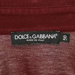 Dolce & Gabbana Burgundy Cotton Pique Polo T-Shirt L
