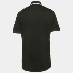 Pre Owned Dolce & Gabbana Black Logo Embroidered Cotton Polo T-Shirt XL 