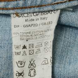 Dolce & Gabbana Blue Faded Denim Sicilia Shirt XL