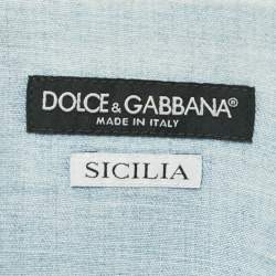 Dolce & Gabbana Blue Faded Denim Sicilia Shirt XL