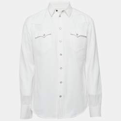 Dolce & Gabbana White Patterned Cotton Sicilia Shirt XL