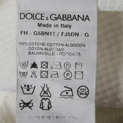 Dolce & Gabbana White Patterned Cotton Sicilia Shirt XL