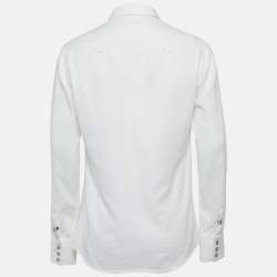 Dolce & Gabbana White Patterned Cotton Sicilia Shirt XL