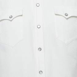 Dolce & Gabbana White Patterned Cotton Sicilia Shirt XL