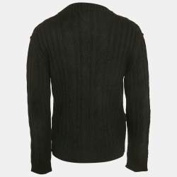 Pre Owned Dolce & Gabbana Black Cable Knit Cardigan L