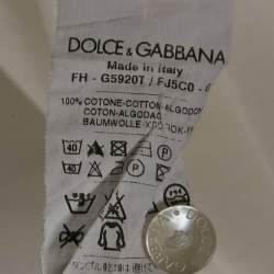 Pre Owned Dolce & Gabbana White Cotton Half Sleeve Shirt L