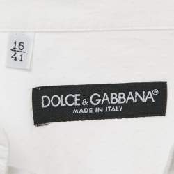 Pre Owned Dolce & Gabbana White Cotton Half Sleeve Shirt L