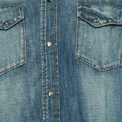 Pre Owned Dolce & Gabbana Blue Faded Denim Sicilia Shirt XL