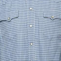 Dolce & Gabbana Blue Jacquard Sicilia Shirt XL