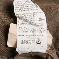 Dolce & Gabbana Brown Corduroy Gold Shirt XL