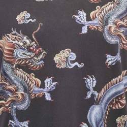 Dolce & Gabbana Blue Dragon Print Jersey Crewneck T-Shirt XXL