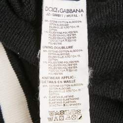 Dolce & Gabbana Black Logo Print Cotton Short Sleeve Hoodie S