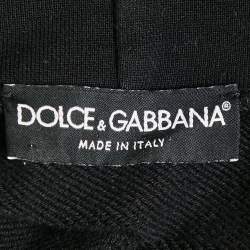 Dolce & Gabbana Black Logo Print Cotton Short Sleeve Hoodie S