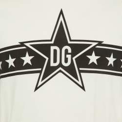 Dolce & Gabbana White DG Stars King Print Cotton Crew Neck T-Shirt L