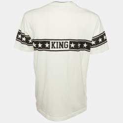 Dolce & Gabbana White DG Stars King Print Cotton Crew Neck T-Shirt L