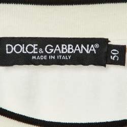 Dolce & Gabbana White DG Stars King Print Cotton Crew Neck T-Shirt L