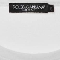Dolce & Gabbana White Graphic Print Cotton Crew Neck T-Shirt 5XL