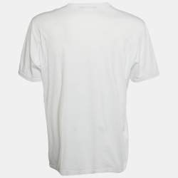 Dolce & Gabbana White Graphic Print Cotton Crew Neck T-Shirt 5XL