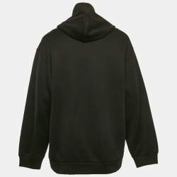 Pre Owned Dolce & Gabbana Black 3D Logo Cotton Knit Hoodie L