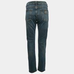 Pre Owned Dolce & Gabbana Blue Faded Denim Slim Fit Jeans XL Waist 35"