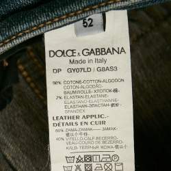 Pre Owned Dolce & Gabbana Blue Faded Denim Slim Fit Jeans XL Waist 35"