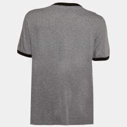 Pre Owned Dolce & Gabbana Grey D&G King Print Cotton Crew Neck T-Shirt XXL