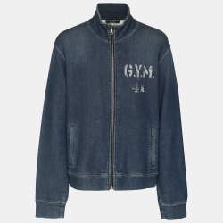 Dolce & Gabbana Blue Stretch Cotton Blend Bomber Jacket L