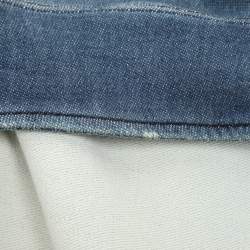 Dolce & Gabbana Blue Stretch Cotton Blend Bomber Jacket L