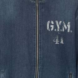 Dolce & Gabbana Blue Stretch Cotton Blend Bomber Jacket L