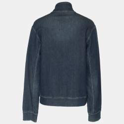 Dolce & Gabbana Blue Stretch Cotton Blend Bomber Jacket L